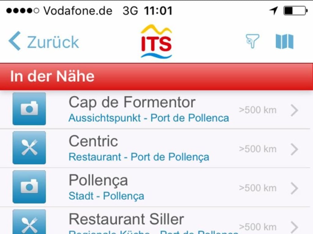 Mit der App von ITS können Urlauber am Ziel ihre Umgebung erkunden. Sie erfahren zum Beispiel, welche Restaurants und Bars in der Umgebung liegen. Foto: ITS