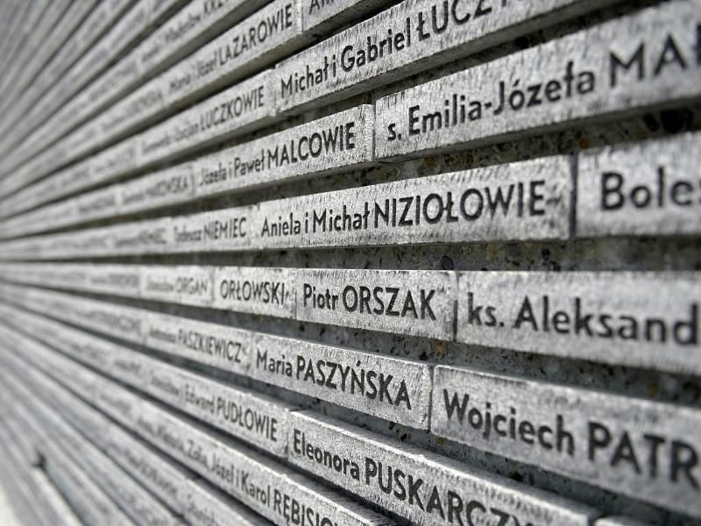 Eine Wand mit Namen derer, die während des zweiten Weltkrieges Juden gerettet haben. Foto: Darek Delmanowicz