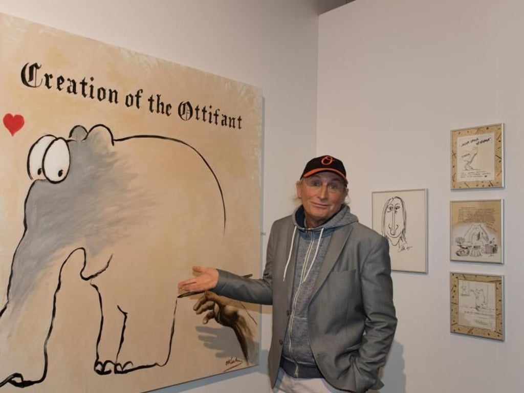 Otto Waalkes braucht zum Malen Ostfriesentee. Foto: Patrick Seeger