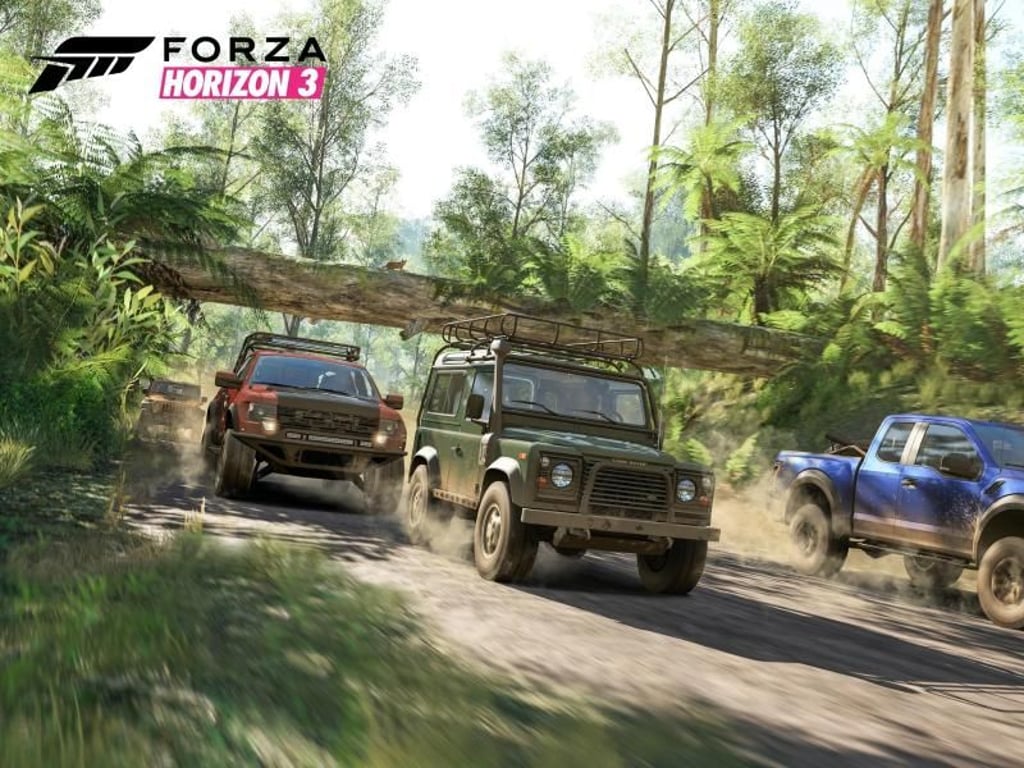 Mit jedem erfolgreichen Rennen werden neue fahrbare Untersätze freigeschaltet. «Forza Horizon 3» hat vom Rallyewagen bis zum Allradklassiker Landrover Defender (Mitte) einige Schätzchen im Fuhrpark. Screenshot: Microsoft Foto: Microsoft