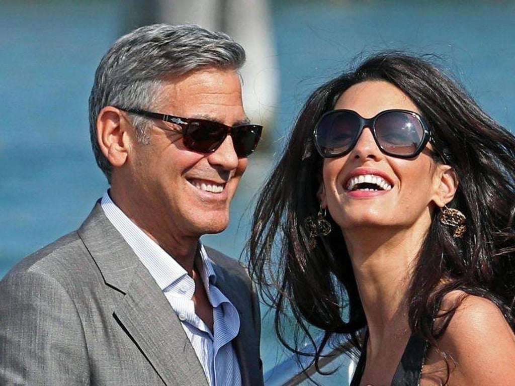 Wurden in Sonning noch nicht gesichtet: George Clooney und Amal Alamuddin in Venedig. Foto: Alessandro Di Meo