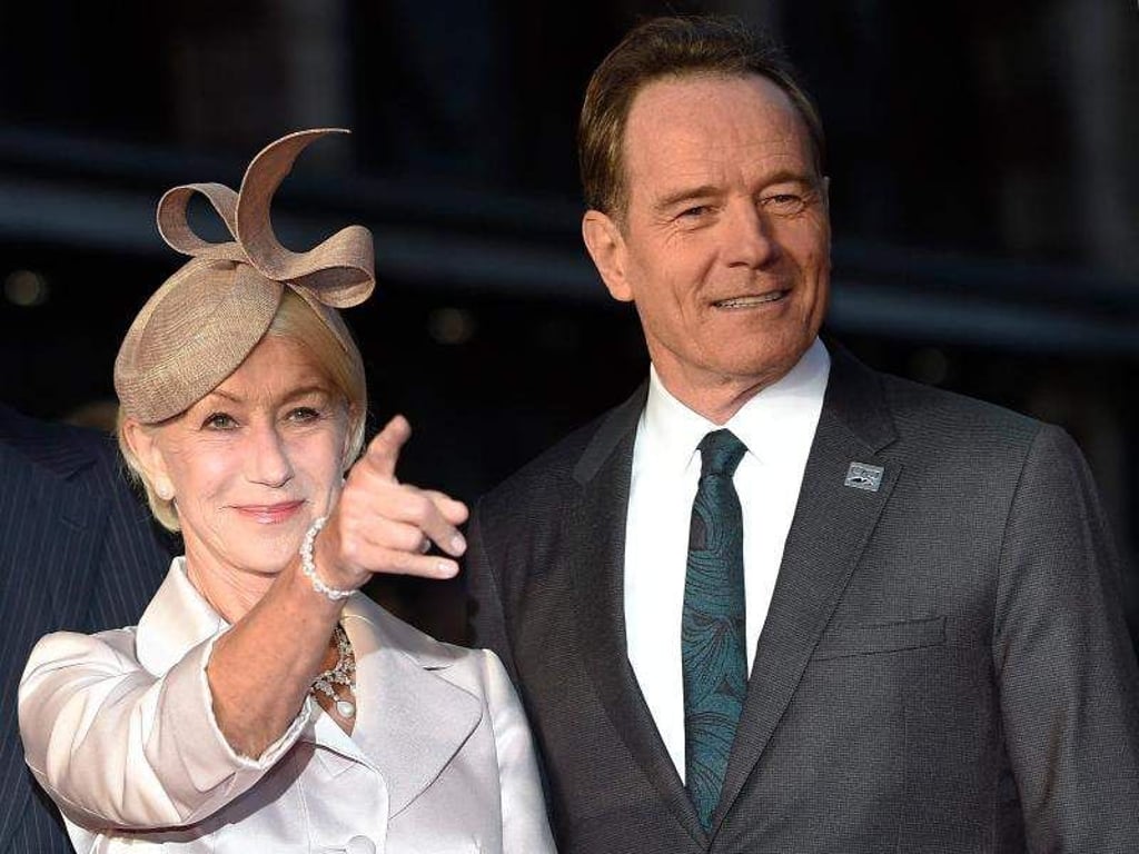 Helen Mirren und Bryan Cranston bei der Premiere von «Trumbo» in London. Foto: Facundo Arrizabalaga