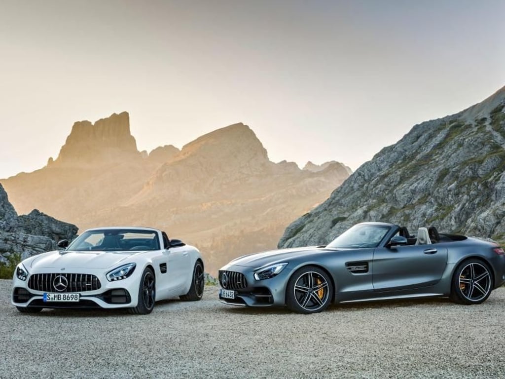 Doppelpack für Sport im Freien: Mercedes-AMG GT Roadster und GT C Roadster (r) zu Preisen ab 129 180 Euro (GT C ab 160 650 Euro). Euro: Daimler AG/dpa-tmn Foto: Daimler AG