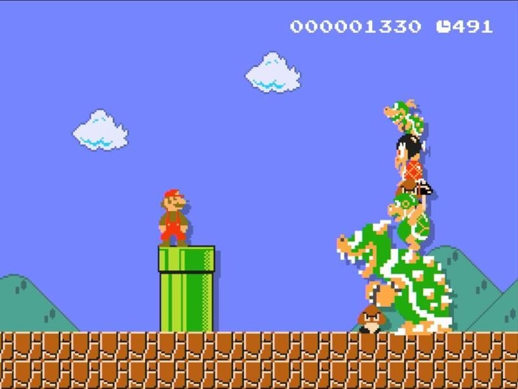 Man kann Mario auch mit den Bremer Stadtmusikanten in der Nintendo-Version zusammenbringen. Screenshot: Nintendo Foto: Nintendo
