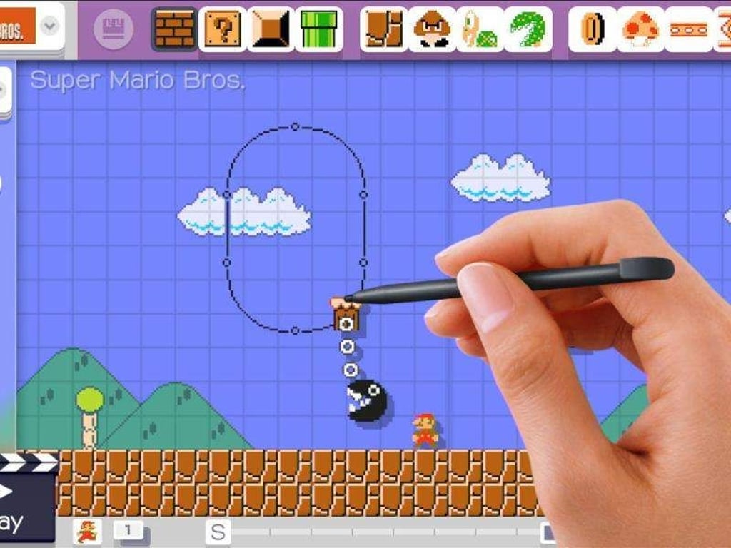 Das Leveldesign findet komplett auf dem Touchscreen des Wii U-Controllerst statt. Screenshot: Nintendo Foto: Nintendo