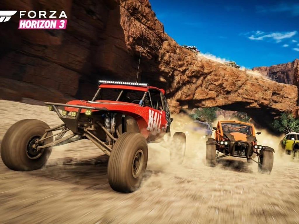 Mit dem Buggy durch Australiens Wüsten: «Forza Horizon 3» bietet neben Rennspaß auch ordentlich digitales Sightseeing. Screenshot: Microsoft Foto: Microsoft