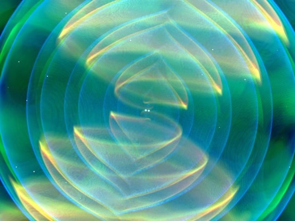 Dargestellt sind die bei der Verschmelzung abgestrahlten Gravitationswellen. Illustration: T. Dietrich/Max-Planck-Institut für Gravitationsphysik Foto: T. Dietrich