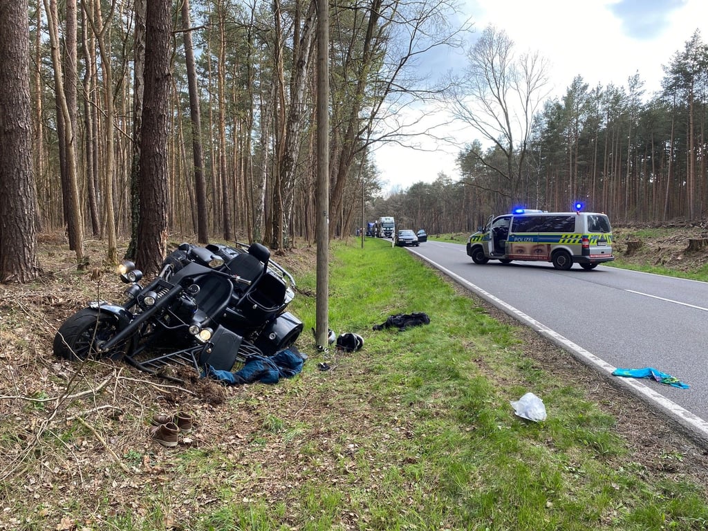 Das zerstörte Trike bei Lubast
