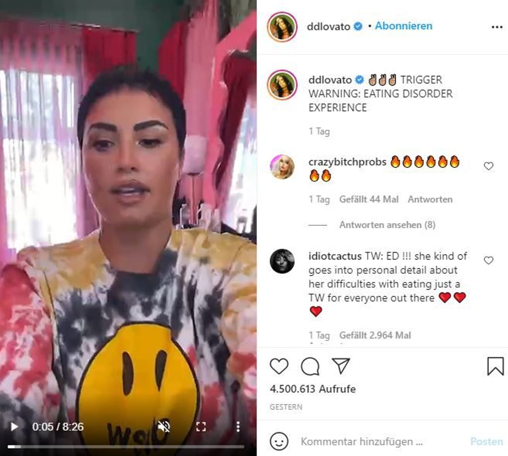 Sängerin Demi Lovato hat sich mittlweile am Montag auf Instagram in einer Videobotschaft entschuldigt