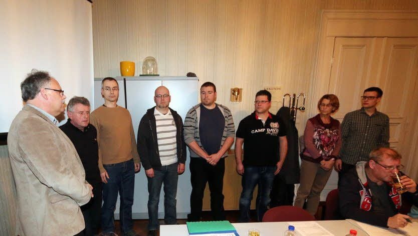 Klaus-Rüdiger Neubauer begrüßte die Annaburger Ortsteilbeiräte Roland Horn, Stefan Schmidt, Christian Grosch, Steffen Hering, Michael Müller, Barbara Oechel und Justus Kott (v.l.n.r.).