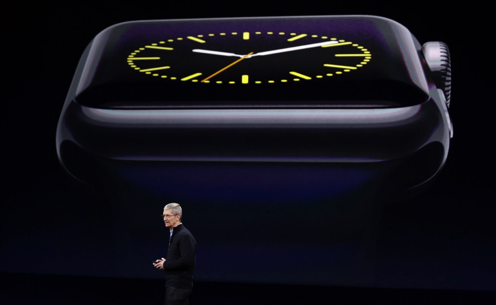 Apple-Chef Tim Cook präsentiert die neue Apple Watch.
