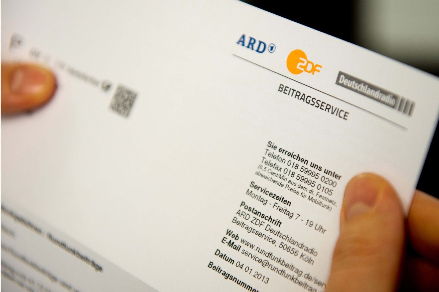 Eine Rechnung vom Beitragsservice der öffentlich-rechtlichen Rundfunkanstalten. Derzeit sind gefälschte Rechnungen im Verbreitungsgebiet des MDR aufgetaucht.
