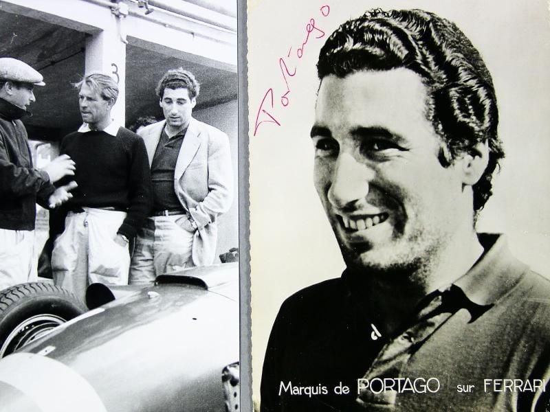 Eine Postkarte mit Unterschrift für 3.600 Euro. Das Dokument unterzeichnete allerdings der 1957 tödlich verunglückte spanische Rennfahrer Alfonso de Portago.