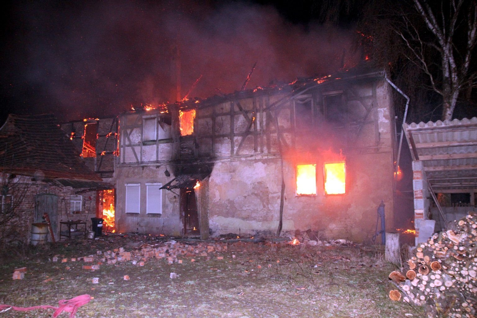 Brand in der Mühle in Edersleben.