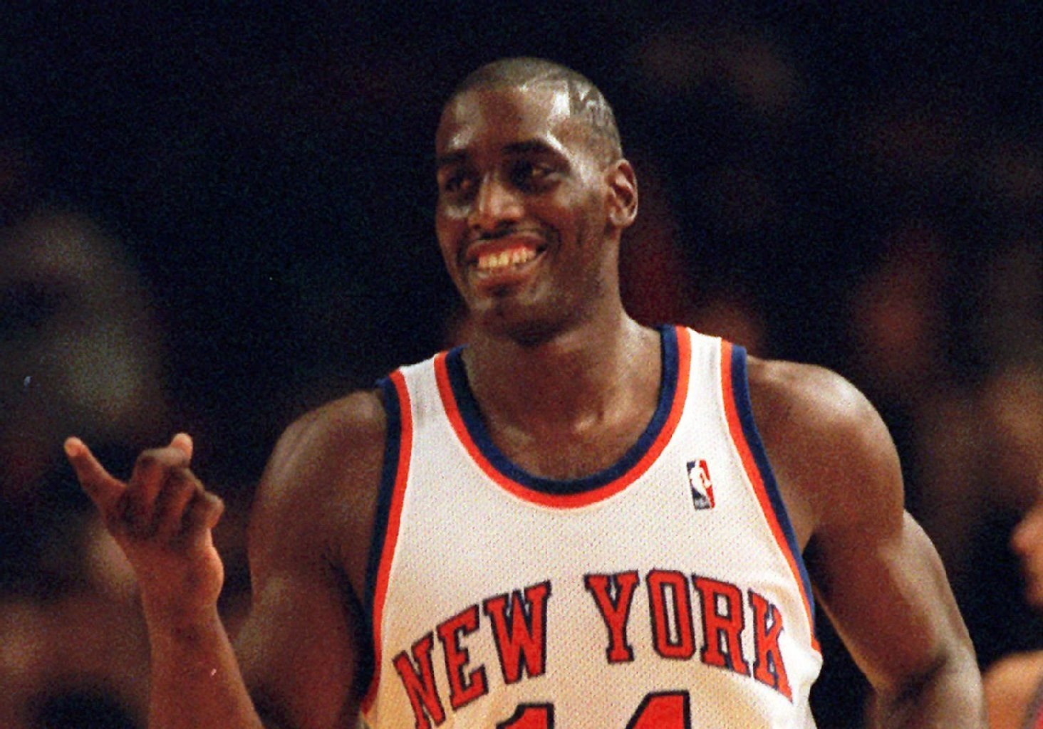 Anthony Mason im Trikot der New York Knicks.