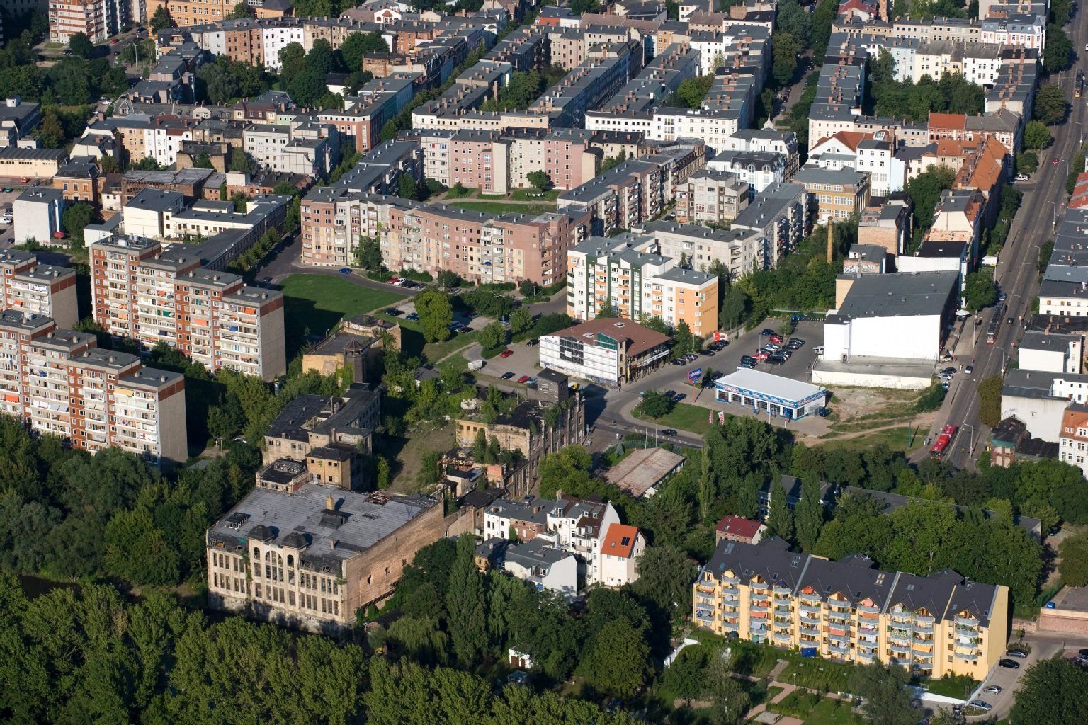 Luftbild mit der Alten Brauerei.