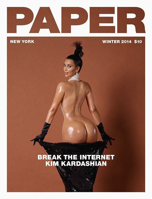 Das POriginal: So POsierte Kim Kardashian mit ihrem glänzend POliertem Glanzstück auf dem Paper-Magazine. PO là là!