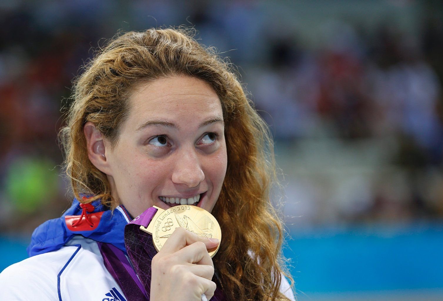 Die französische Schwimmerin Camille Muffat bei den Olympischen Spielen 2012 in London