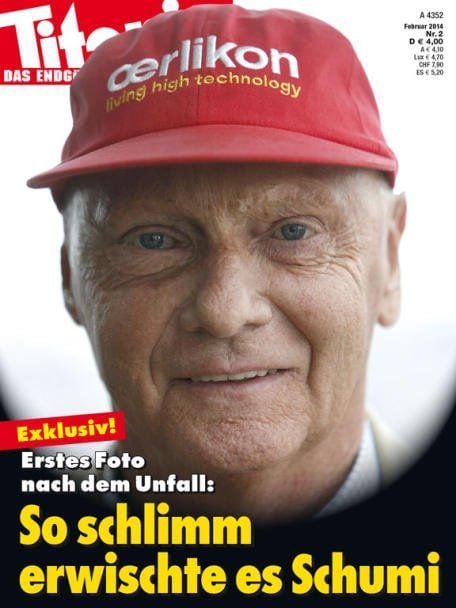 Das Cover der Titanic zeigt Niki Lauda als Michael Schumacher.