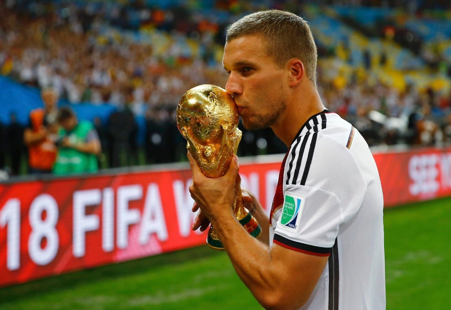 Lukas Podolski ließ uns teilhaben am „Team Deutschland“.