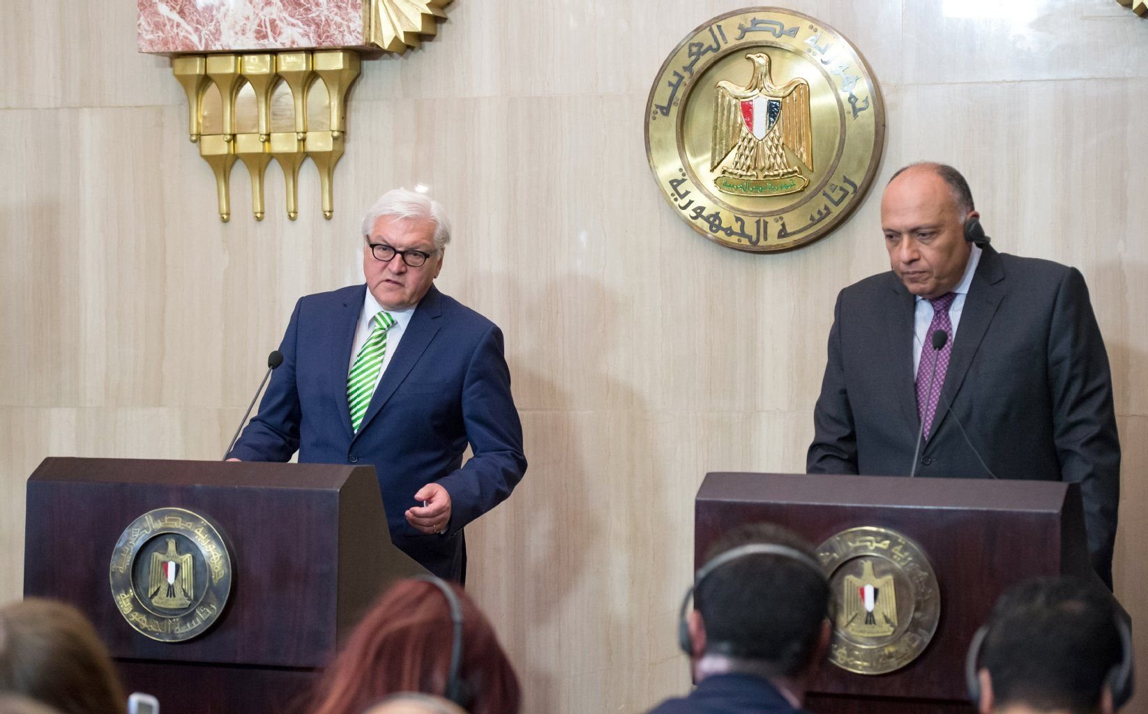 Außenminister Frank-Walter Steinmeier mit seinem ägyptischen Amtskollegen Samih Schukri