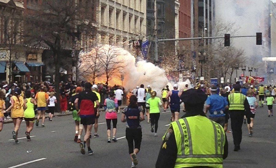 Die Explosion beim Marathon in Boston.