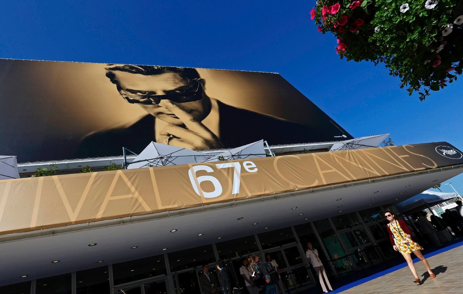 Ein Poster von Schauspieler Marcello Mastroianni ziert den Festival Palace.