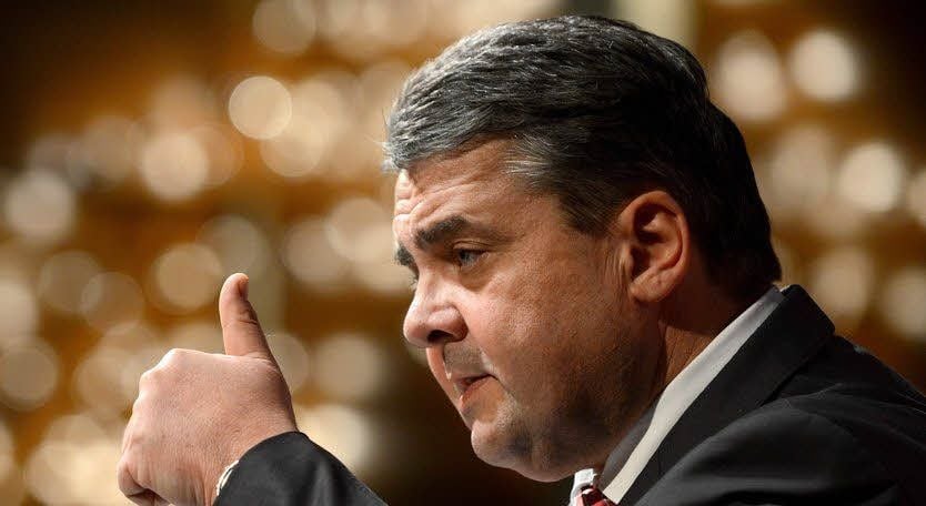 Der Bundesvizekanzler Sigmar Gabriel (SPD) war zu Besuch in Sandersleben.