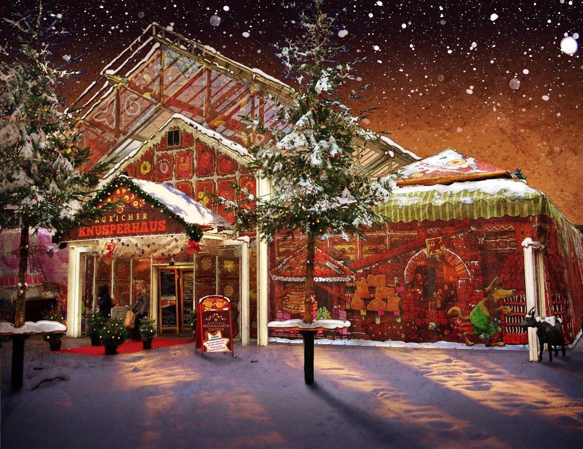 Das Knusperhaus auf dem Auricher Weihnachtsmarkt.
