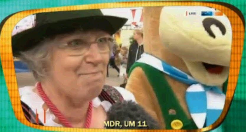 Die Oberbürgermeister und Wiesi im TV.