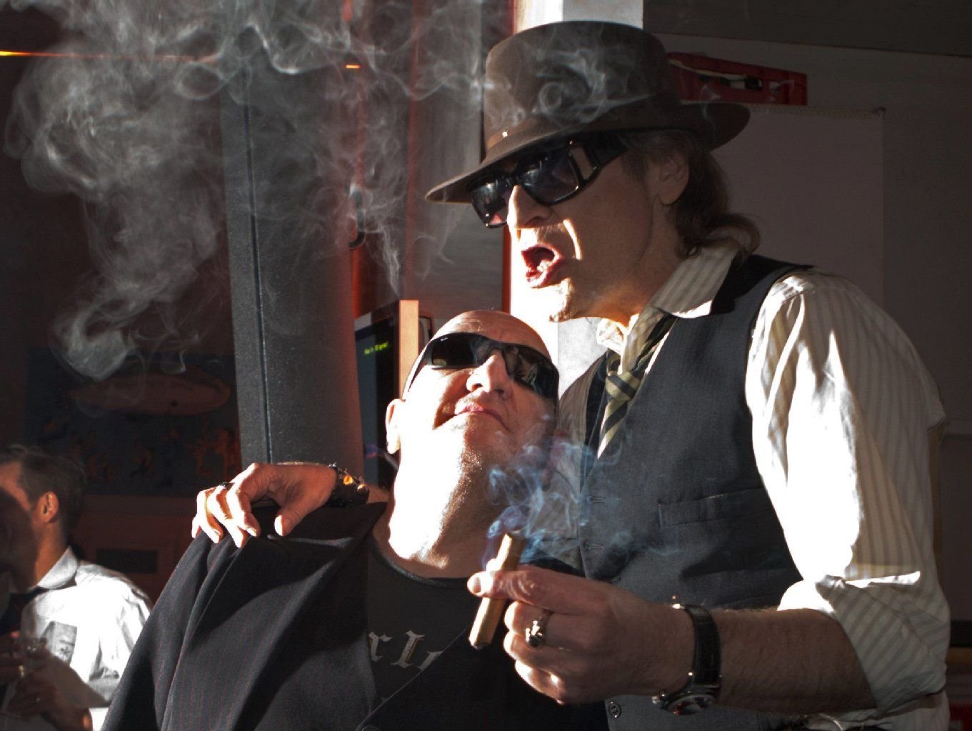 Udo Lindenberg mit seinem damaligen Bodyguard Eddy Kante (l.) im Jahr 2013.