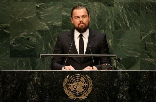 Leonardo DiCaprio spricht als UN-Friedensbotschafter beim Klimagipfel in New York.