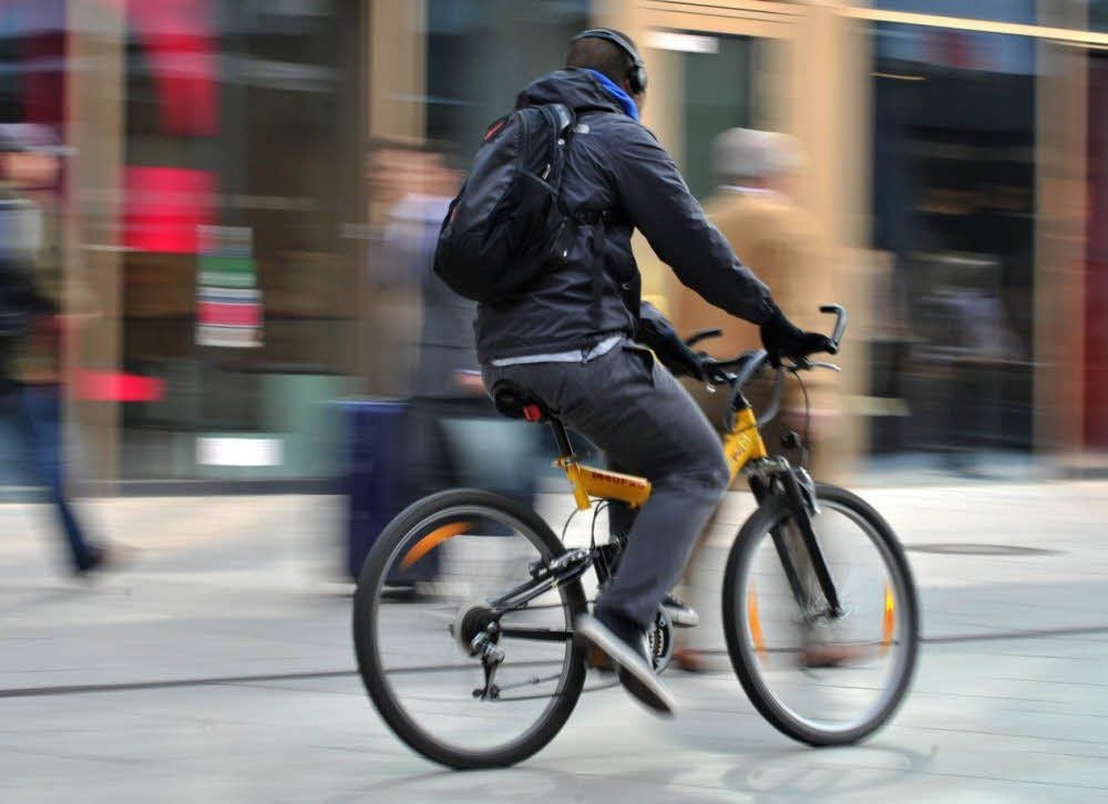 Radfahrer in der Innenstadt
