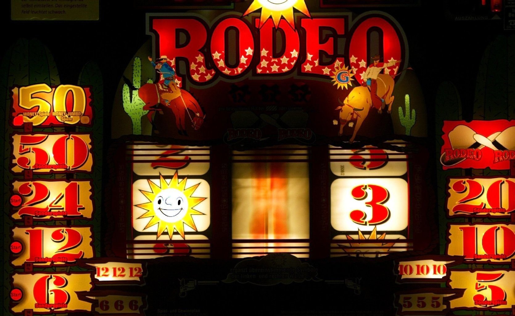 Ein blinkender Geldspielautomat