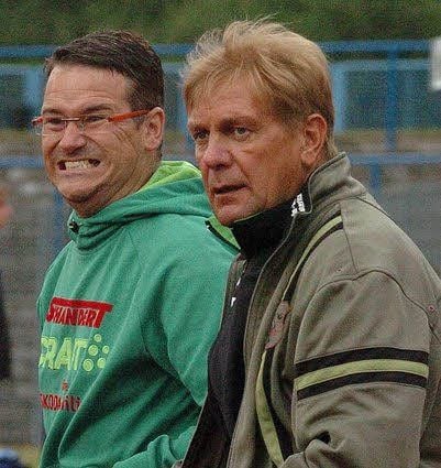 Cheftrainer Uwe Ferl (re.) und sein Co Olaf Aßmann hatten seltener Grund, unzufrieden zu schauen.