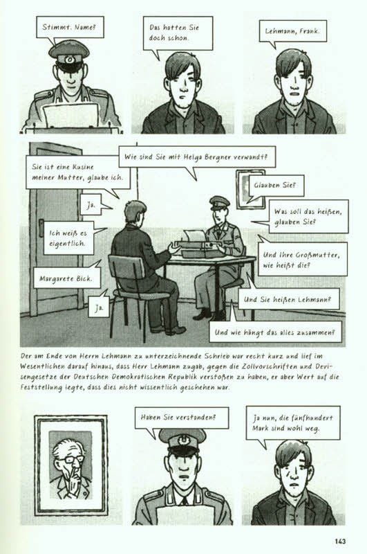 Herrn Lehmanns Abstecher in die DDR gerät zum Desaster: Hier wird er von einem Grenzer verhört.
