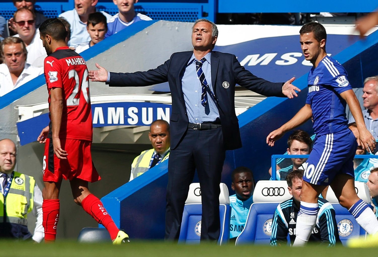 José Mourinho (m.) und sein größter Star im Team: Eden Hazard (r.)