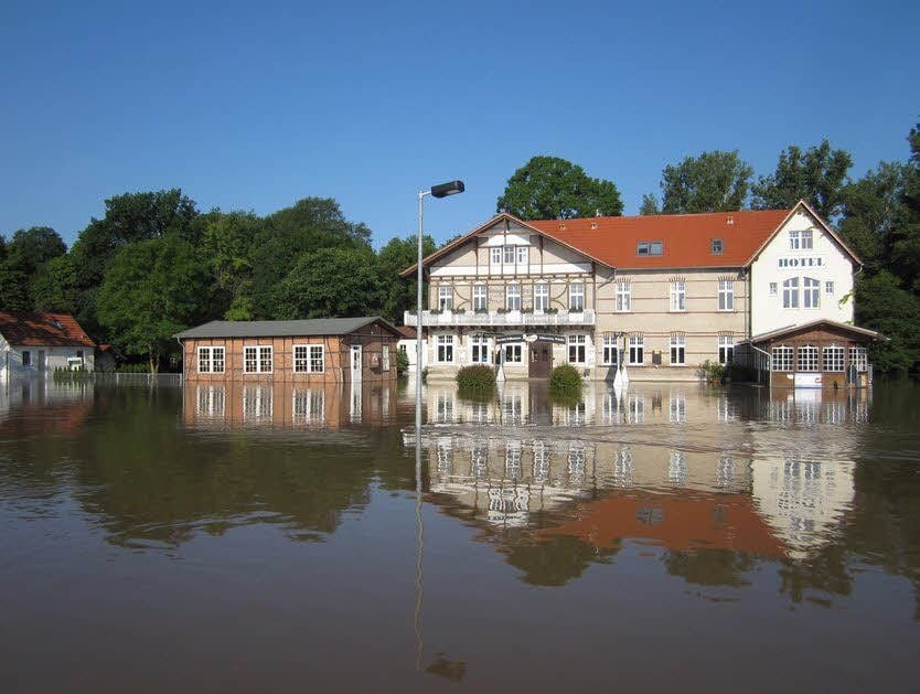 So sah es an der Elbterrasse in Wörlitz noch vor wenigen Tagen aus. Die Elbe hatte alles überflutet.