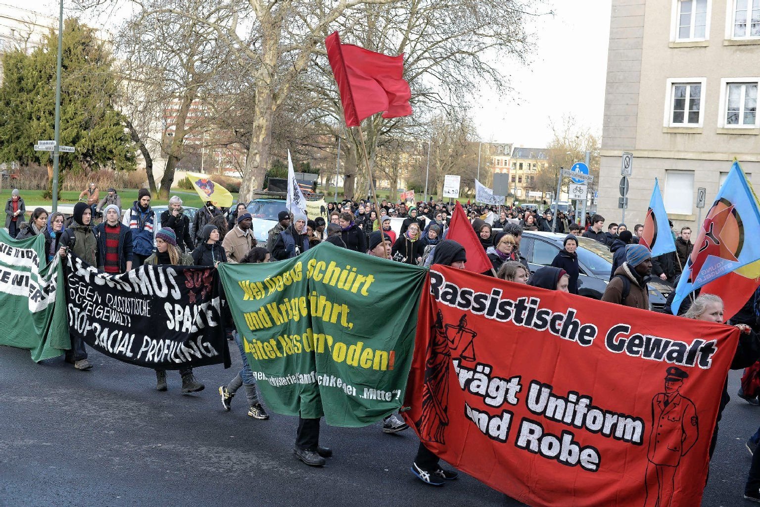 Bereits am 9.Todestag gab es eine Demonstration zum Gedenken an Oury Jalloh in Dessau.