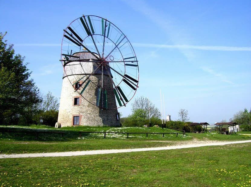 Wahrzeichen Eckartsbergas - die Holländer-Windmühle.