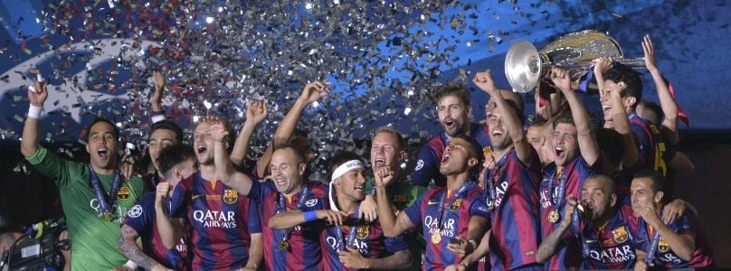 Silber-Jubel: Die Barca-Stars sind Erfolge zwar gewohnt, aber so ein Champions-League-Sieg ist dann doch etwas ganz Besonderes.