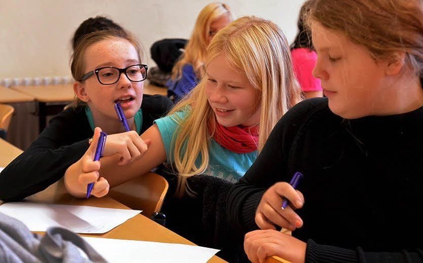 Praktischer Französischunterricht - die Schüler hatten ihren Spaß.