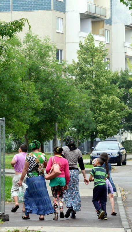 Rund 60 Roma sind in die Staßfurter Straße in Halle-Silberhöhe gezogen.