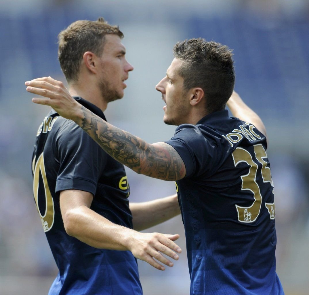 Edin Dzeko mit Teamkollege Stevan Jovetic. Wer von beiden spielt?