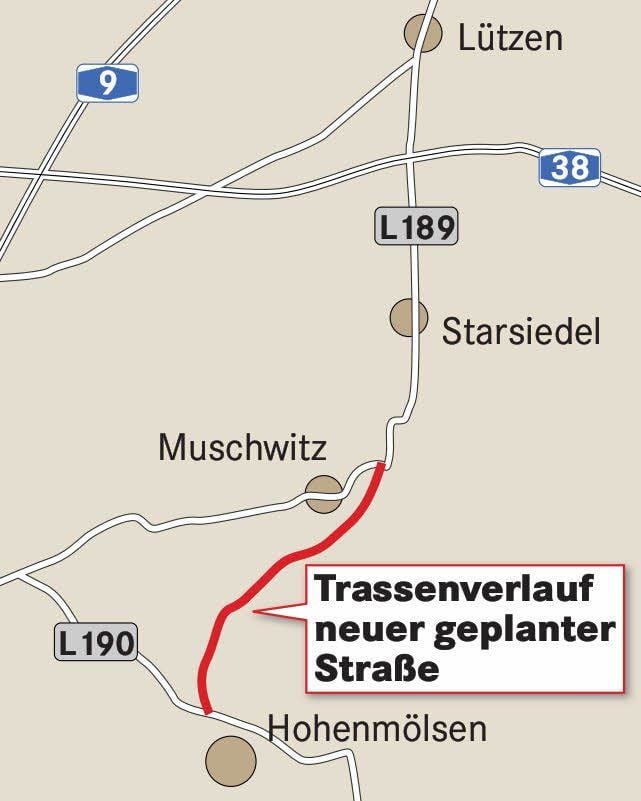 Die letzte Variante, um Hohenmölsen an die Autobahn 38 anzubinden.
