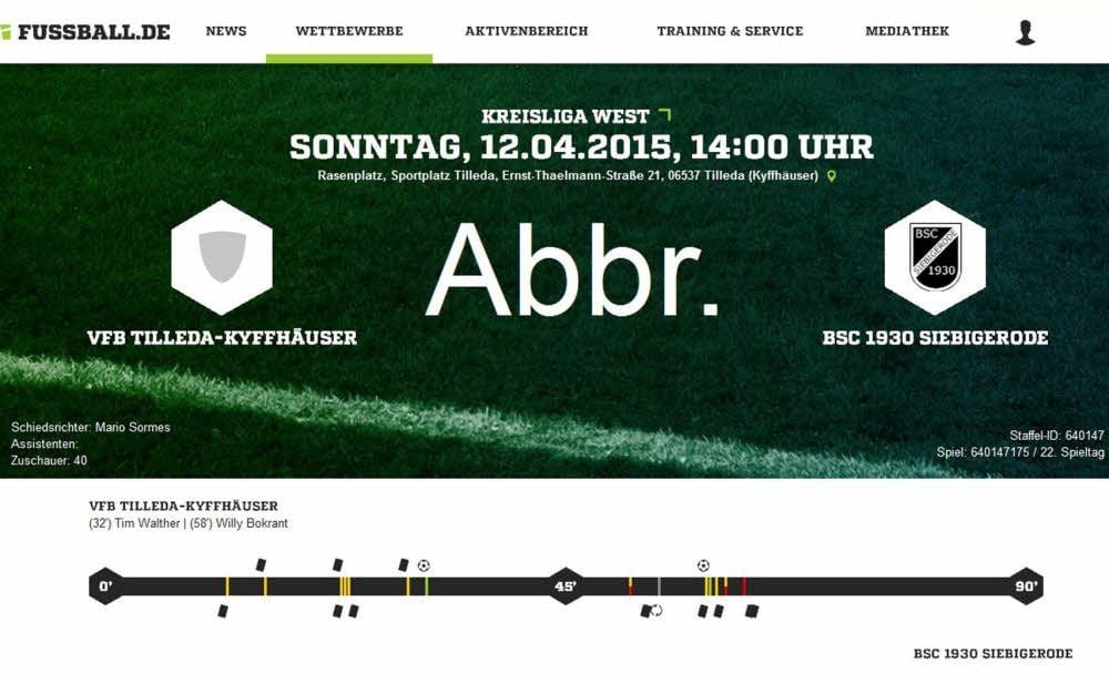 Screenshot der offiziellen Website des Deutschen Fußballbundes.