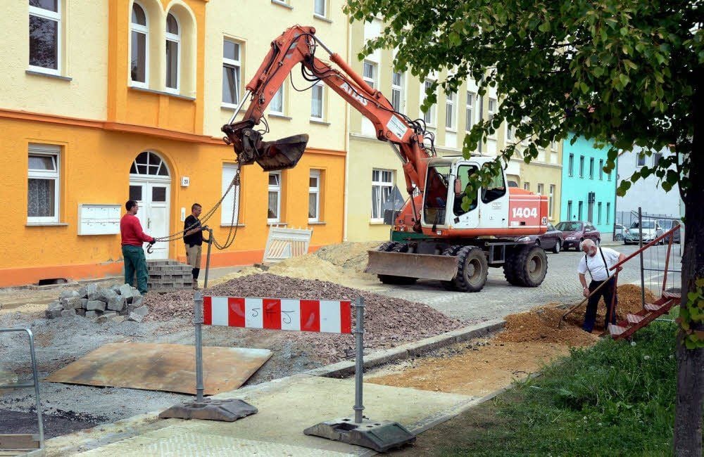 In der Posaer Straße wird auch in dieser Woche noch gebaut.