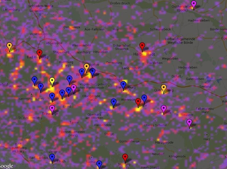 Laut sightsmap.com wird in Sachsen-Anhalt am häufigsten der Brocken fotografiert.