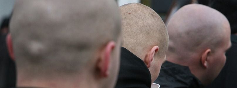 Rechtsextreme während einer Demonstration