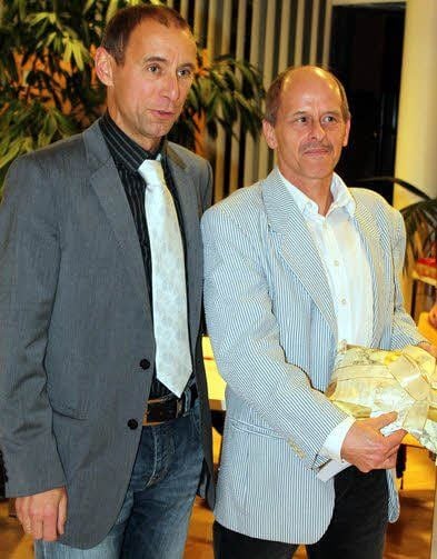 Haben früher zusammen studiert: Fachverbands-Chef Volker Kluge (l.) und Ronald Moritz.